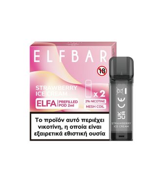 Elf Bar Elfa Strawberry Ice Cream Salt 20mg (Pack of 2)